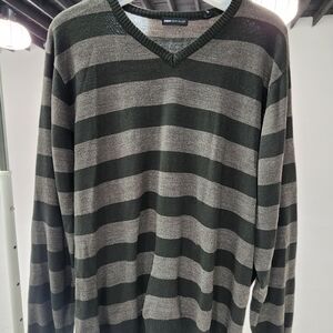 Paper Denim & Cloth Men's Striped Sweater - Black and Gray